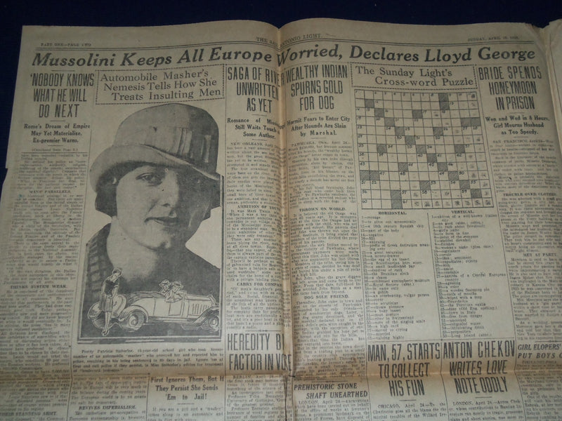1926 APRIL 25 SAN ANTONIO SUNDAY LIGHT SPORT SECTION - LLOYD GEORGE - NP 972C