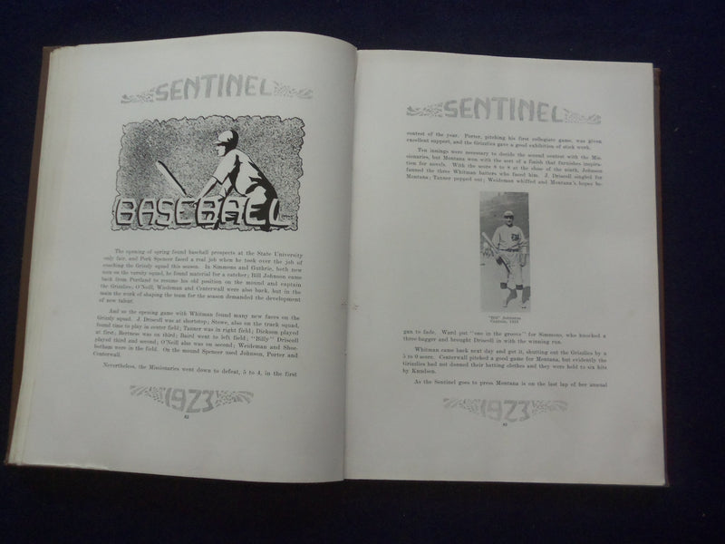 1923 SENTINAL UNIVERSITY OF MONTANA YEARBOOK - MISSOULA, MONTANA - YB 3102