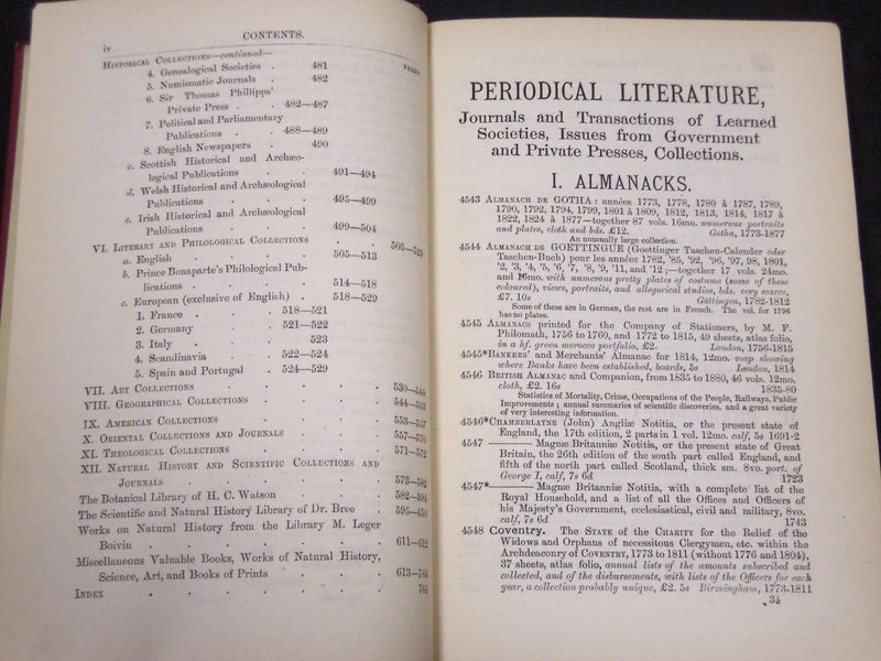1882 PERIODICAL LITERATURE CATALOGUE BERNARD QUARITCH PART 3 - KD 2087
