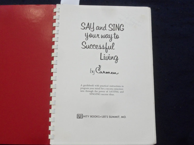1967 SAY AND SING YOUR WAY TO SUCCESSFUL LIVING - INSCRIBED BY CARMEN - J 9797