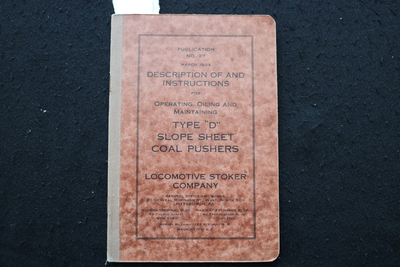1924 LOCOMOTIVE STOKER CO.-TYPE D SLOPE SHEET COAL PUSHERS- LOT OF 3- O 3680