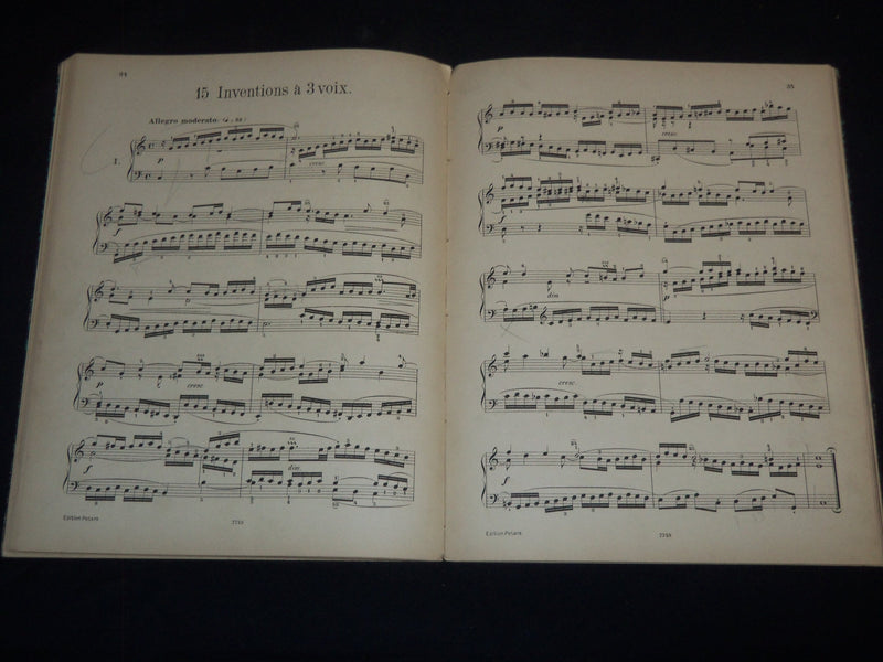 1800'S JOHANN BACH KLAVIERWERKE INNVENTIONEN - EDITION PETERS NO. 201 - KD 5295B