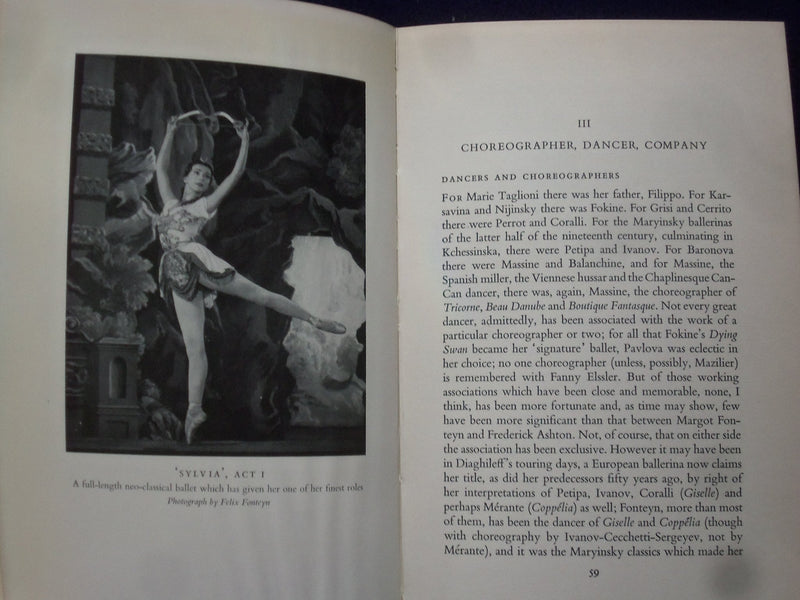 1957 FONTEYN- A STUDY OF THE BALLERINA HARDCOVER BOOK BY JAMES MONAHAN - KD 8797