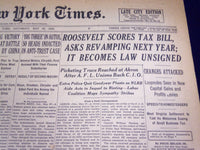 1938 MAY 28 NEW YORK TIMES - ROOSEVELT SCORES TAX BILL, REVAMPING - NT 689