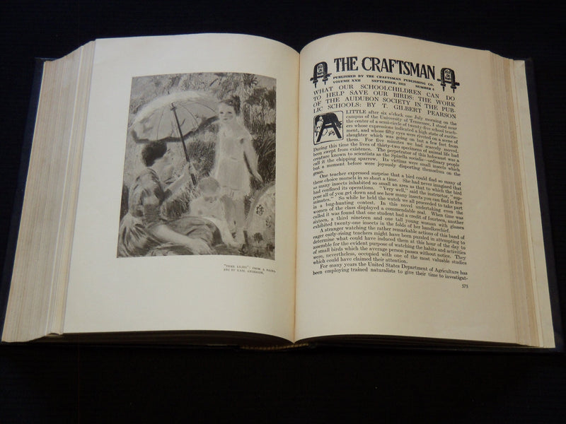 1912 APRIL-SEPTEMBER THE CRAFTSMAN MAGAZINE BOUND VOLUME - KD 7890