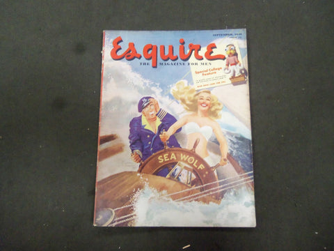 1948 SEPTEMBER ESQUIRE MAGAZINE - NICE ILLUSTRATIONS, COVER AND ADS - ST 2749