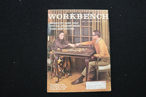 1972 JAN-FEB WORKBENCH MAGAZINE - MARQUETRY GAME TABLE COVER - SP 4182K