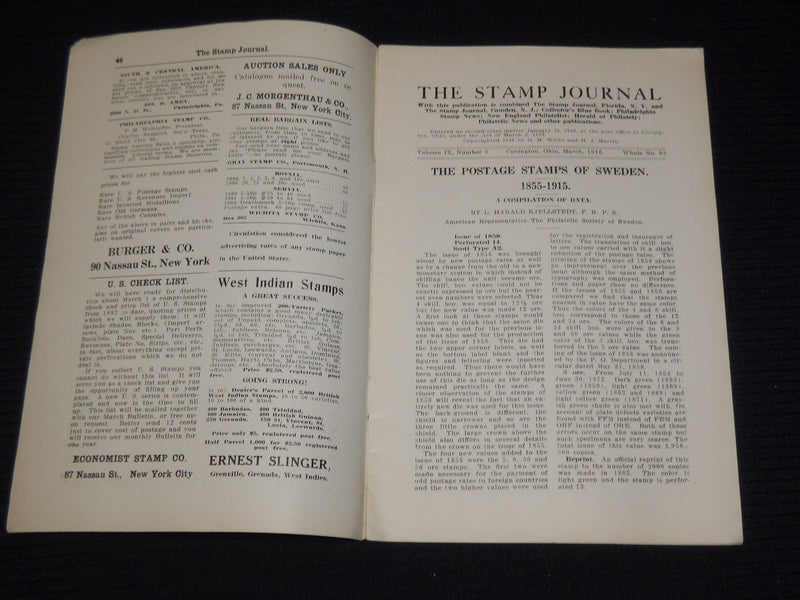 1915-1916 THE STAMP JOURNAL MAGAZINE LOT OF 5 ISSUES - O 1134L