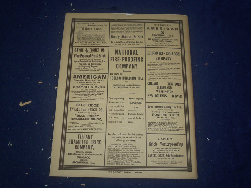 1908 FEBRUARY THE BRICKBUILDER MAGAZINE - AN ARCHITECTURAL MONTHLY - ST 258B