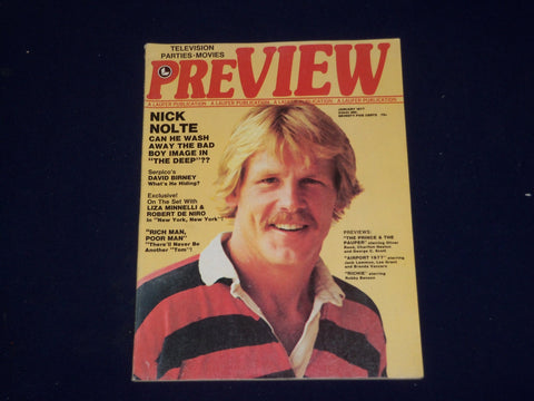 1977 JANUARY PREVIEW MAGAZINE - NICK NOLTE - SP 9821