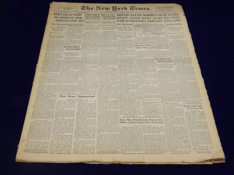 1942 DECEMBER 17 NEW YORK TIMES - BRITISH BATTLE ROMMEL'S REAR GUARD - NT 4438