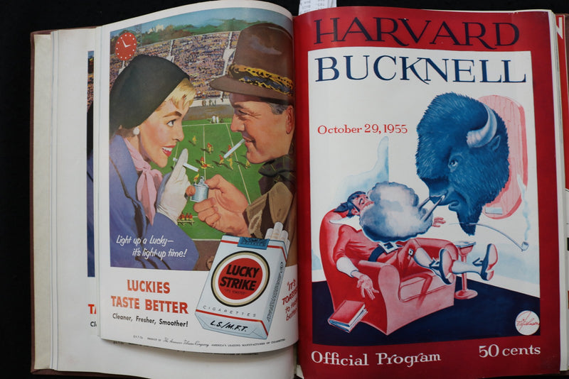 1955 HARVARD FOOTBALL PROGRAMS - BOUND VOLUME - TED KENNEDY - KD 9572