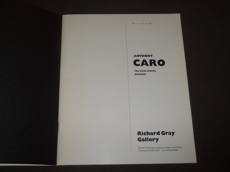 1994 ANTHONY CARO THE ZONES SERIES - BRONZES SOFTCOVER CATALOG - KD 5051