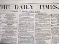1846 THE DAILY TIMES HARTFORD CONNECTICUT NEWSPAPER LOT OF 2 - NP 2328