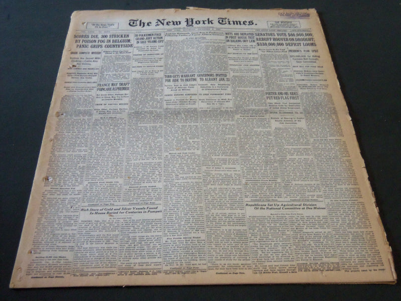 1930 DECEMBER 6 NEW YORK TIMES - POISON FOG IN BELGIUM KILLS SCORES - NT 5642