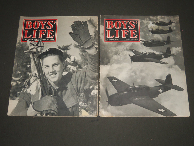 1943-1944 BOY'S LIFE MAGAZINE LOT OF 3 - NICE ILLUSTRATIONS - O 2515O