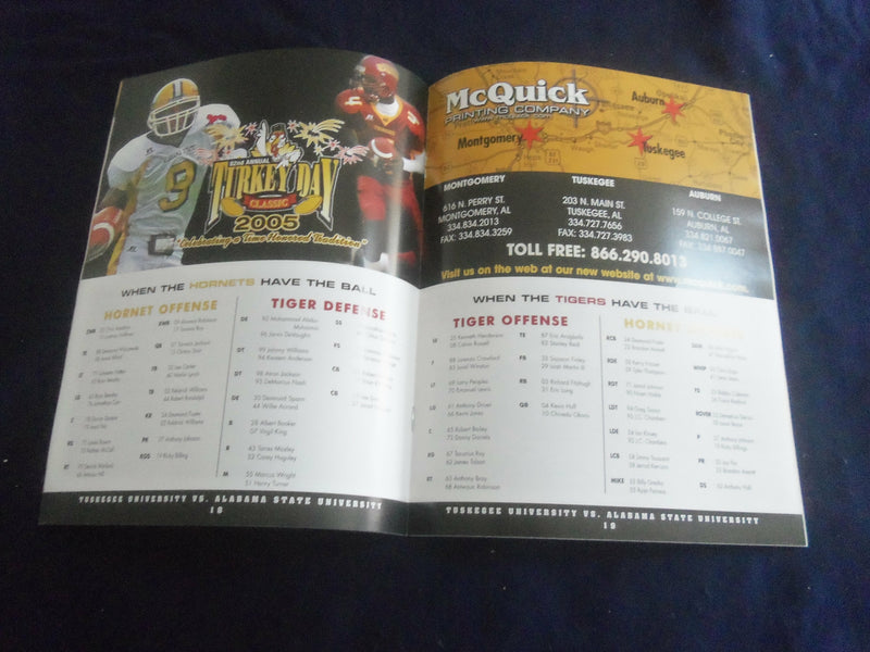 2005 NOV 24 FOOTBALL PROGRAM - TUSKEGEE UNIV VS ALABAMA STATE UNIV - SP 1217P