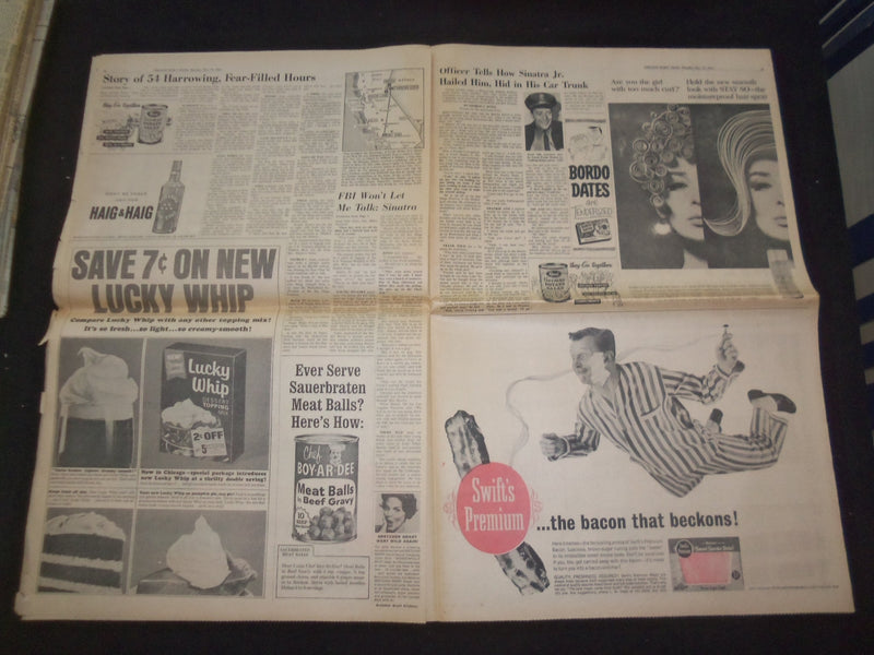 1963 DEC 12 CHICAGO DAILY NEWS -SINATRA'S SON: FBI WON'T LET ME TALK - NP 8053
