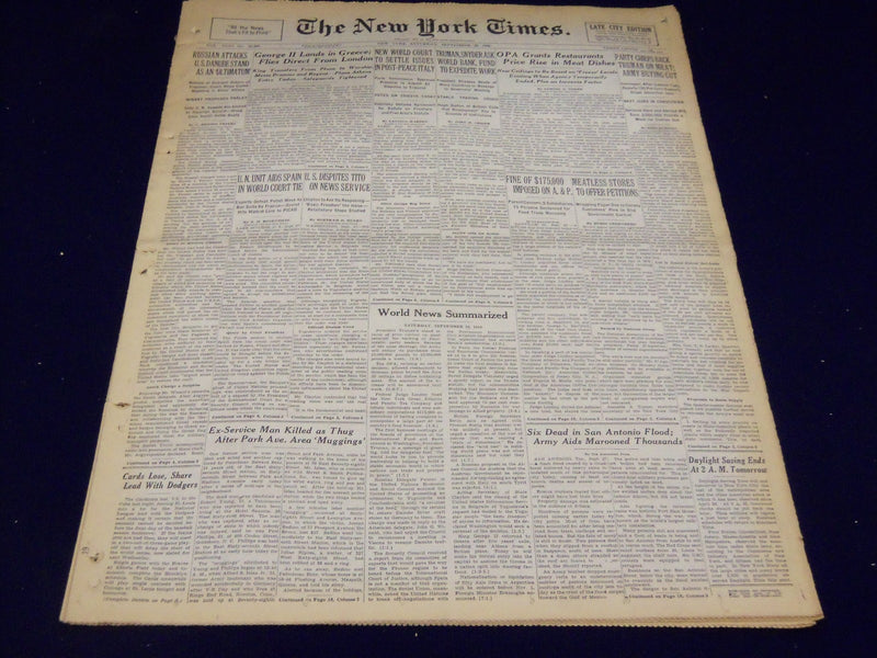 1946 SEPTEMBER 28 NEW YORK TIMES - ZALE KO'S GRAZIANO - NT 3222