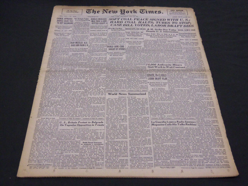 1946 MAY 30 NEW YORK TIMES - SOFT COAL PEACE SIGNED - NT 4239