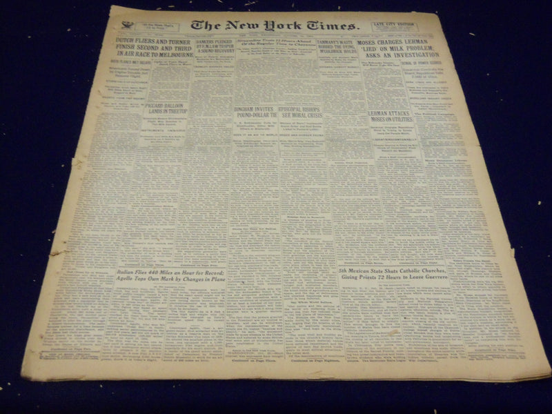 1934 OCT 24 NEW YORK TIMES - DUTCH FLIERS AND TURNER FINISH 2ND & 3RD - NT 1622