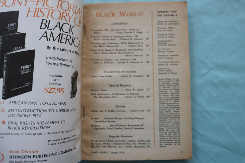 1976 JANUARY BLACK WORLD MAGAZINE - CHARLES C. DIGGS COVER - K 3373