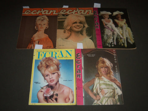1961-1968 BRIGETTE BARDOT - ECRAN SPANISH MAGAZINES LOT OF 5 - O 2361K
