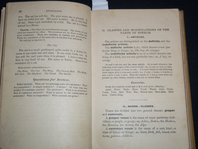1888 FIRST LINES OF ENGLISH GRAMMAR BOOK BY GOOLD BROWN - KD 4814I