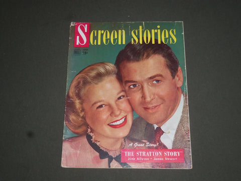 1949 JUNE SCREEN STORIES MAGAZINE - JUNE ALLYSON & JAMES STEWART COVER - SP 7500