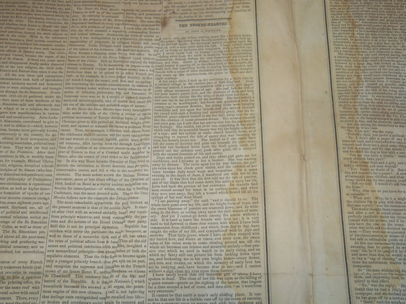 1851 JUNE 7 THE BOSTON MUSEUM NEWSPAPER - JOHN G. WHITTIER - NP 9021