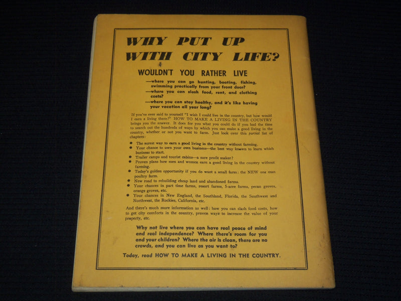 1951 HOW TO MAKE A LIVING IN THE COUNTRY BULLETIN BY FRED TYLER - K 1066