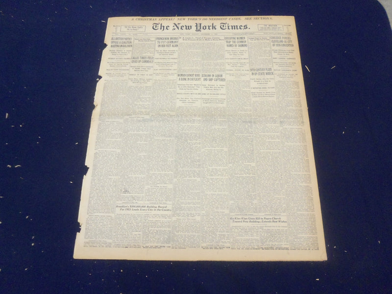 1923 DEC 9 NEW YORK TIMES- COOLIDGE FORCES CLEVELAN FOR 1924 CONVENTION- NT 9217