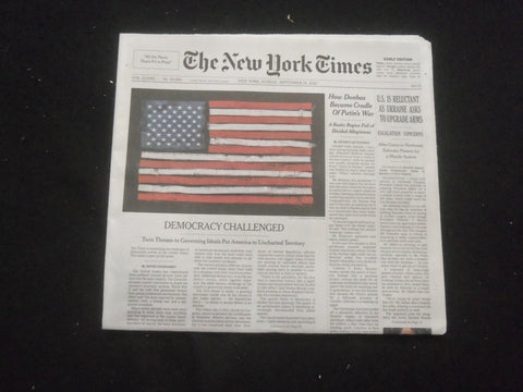 2022 SEP 18 NEW YORK TIMES - U.S. IS RELUCTANT AS UKRAINE ASKS TO UPGRADE ARMS