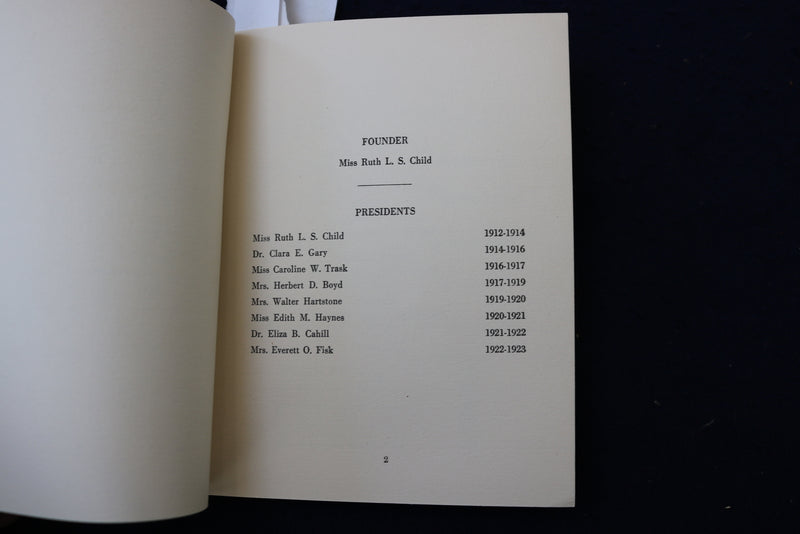 1924 BOSTON UNIVERSITY WOMEN GRADUATES' CLUB SOFTCOVER BOOKLET - K 947
