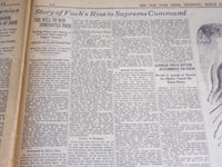 1929 MARCH 21 NEW YORK TIMES - MARSHALL FOCH IS DEAD IN PARIS AT 77 - NT 6914