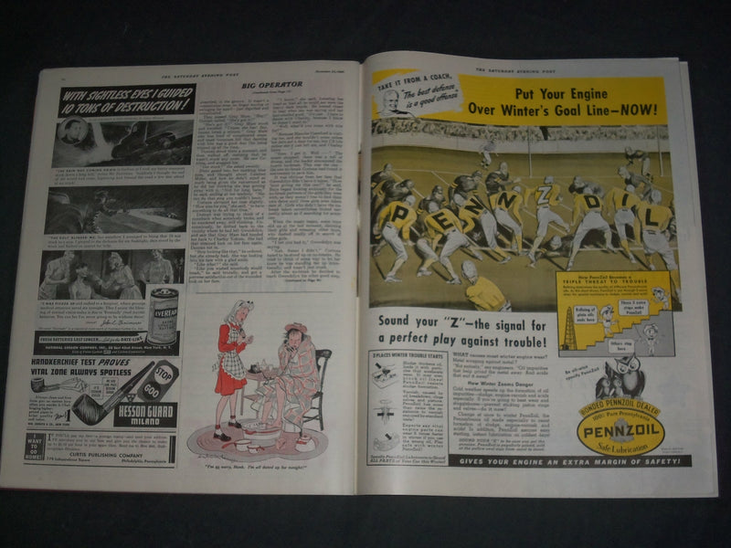 1940 NOVEMBER 23 THE SATURDAY EVENING POST MAGAZINE- ILLUSTRATED COVER- SP 2475B