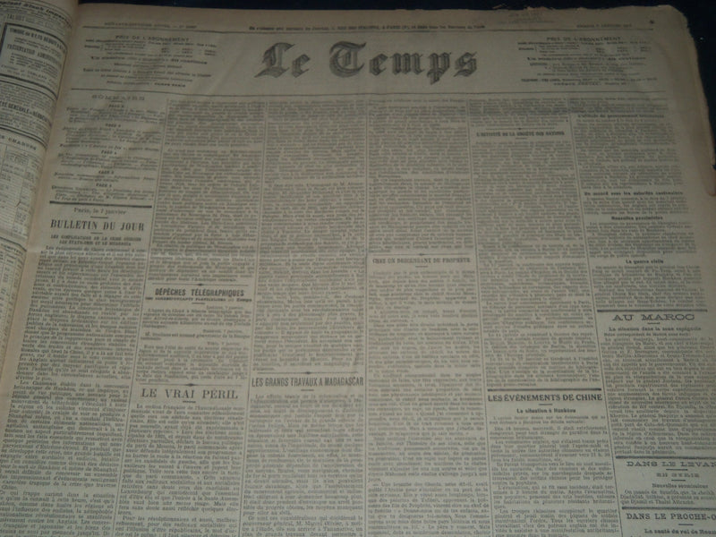 1927 JANUARY-MARCH LE TEMPS FRENCH NEWSPAPER BOUND VOLUME - VB 15