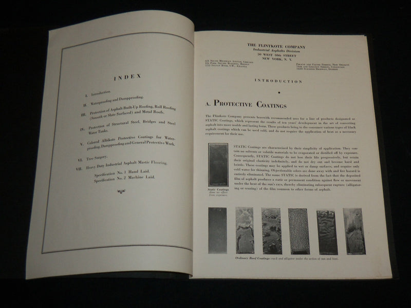 1930'S FLINTKOTE COMPANY INDUSTRIAL ASPHALT PRODUCTS FOR MAINTENANCE - J 6725