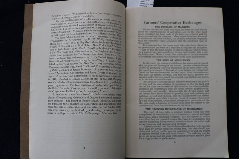 1914 THE FARMERS' COOPERATIVE EXCHANGE - SOFTCOVER - BY A. CANCE, PH.D - K 1576