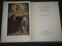 1952 THE ITALIAN PAINTERS OF THE RENAISSANCE BY BERNARD BRENSON BOOK - KD 3802
