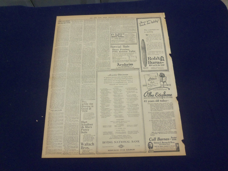 1918 AUGUST 12 NEW YORK TIMES - GERMANS VAINLY TRY TO HALT ALLIES - NT 9192