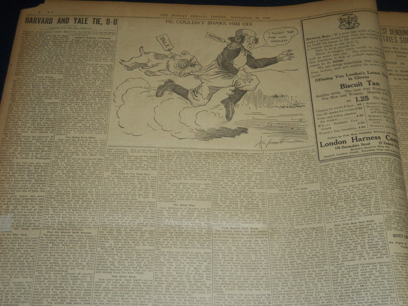 1910 NOV 20 THE BOSTON HERALD - TOLSTOI IS DEAD - HARVARD-YALE 0-0 - BH 284