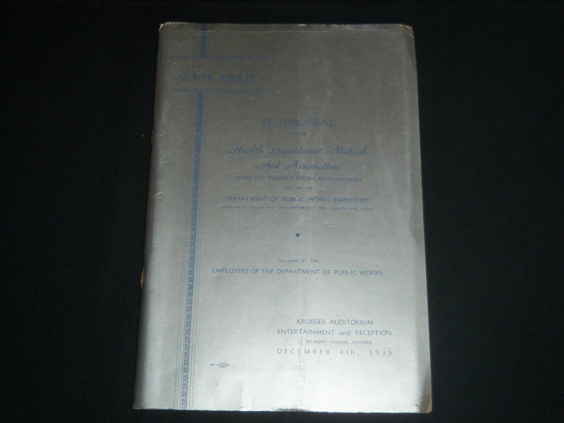 1939 DECEMBER 4 NJ HEALTH DEPT MUTUAL AID ASSOCIATION PROGRAM LOT OF 3 - J 4166