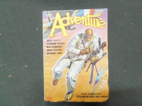 1936 JANUARY ADVENTURE MAGAZINE - SPY NEAR EAST OIL FIELDS - ARED WHTIE - J 5539