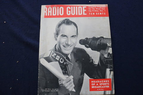 1939 DECEMBER 1 RADIO GUIDE MAGAZINE - BILL STERN COVER - E 9228