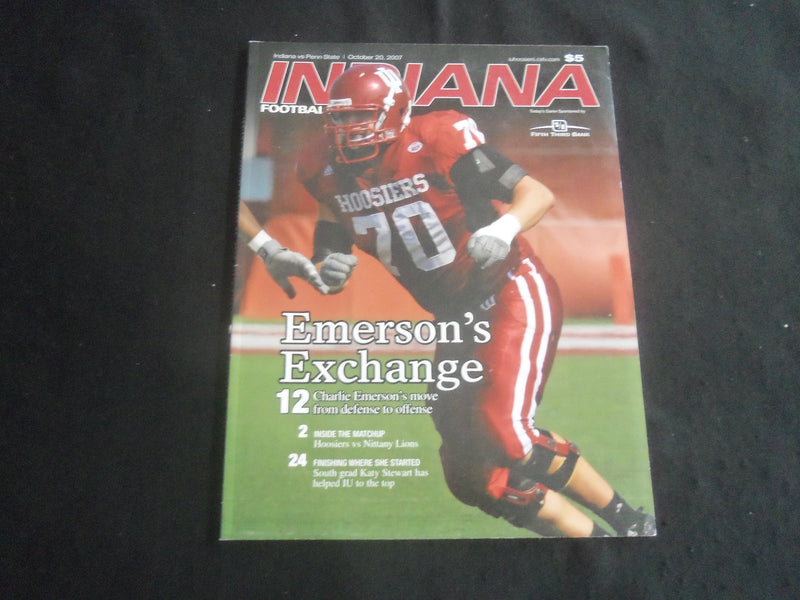 2007 OCT 20 FOOTBALL PROGRAM - INIDANA UNIVERSITY VS PENN STATE UNIV - B 5534E