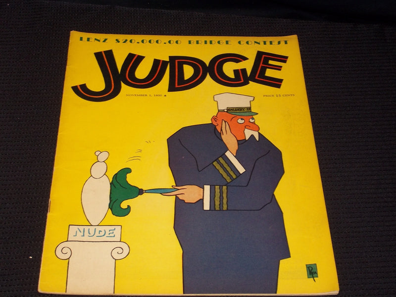 1930 NOVEMBER 1 JUDGE MAGAZINE - NICE ILLUSTRATED FRONT COVER - E 4695