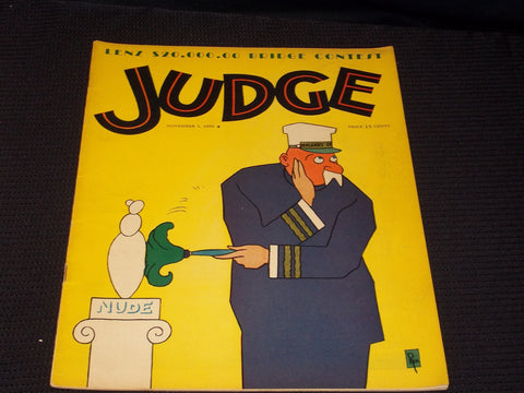 1930 NOVEMBER 1 JUDGE MAGAZINE - NICE ILLUSTRATED FRONT COVER - E 4695