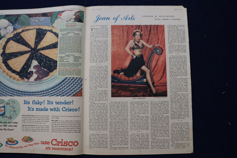 1950 JUNE 4 GRAFIC MAGAZINE - JOAN CRAWFORD ARTICLE AND PHOTO - E 23044