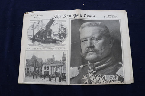 1914 DECEMBER 6 NEW YORK TIMES PICTURE SECTION - VON HINDEBERG - NP 8878